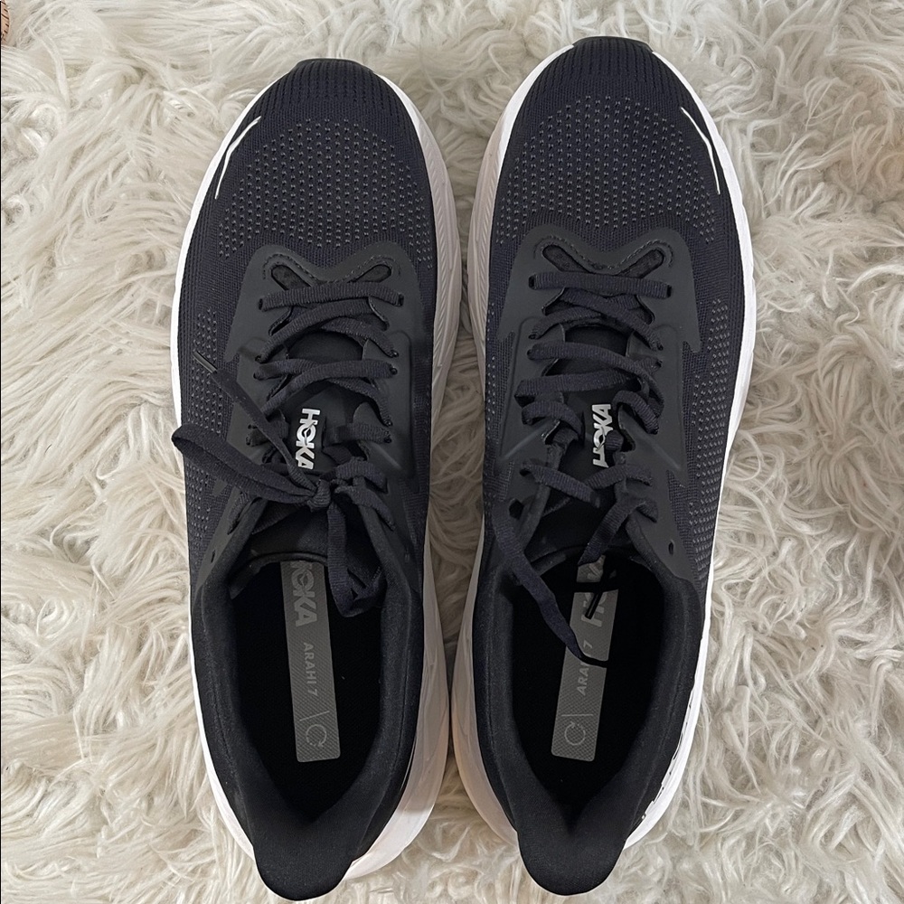 HOKA Men's Arahi 7 Stability Shoe Black & White Size 13D NEW - Picture 7 of 14